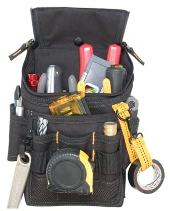CLC Custom Leathercraft 1524 Ziptop Utility Pouch, Medium, Black, 11 Pockets