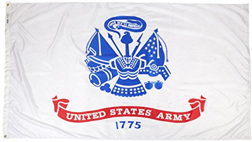 Annin Flagmakers Modelo 600 bandera militar del ejército de los Estados Unidos de nailon SolarGuard NYL-Glo, 1,5 x 2,4 m, 100% fabricado en Estados Unidos según especificaciones oficiales