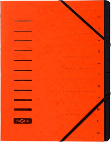 Pagna 5 x Ordnungsmappe 12 Fächer orange