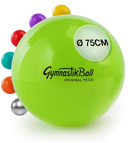 PEZZI - Gymnastikball Original Pezziball Standard 75cm Ø – Sitzball für Therapie, Sport & Büro - Universeller Trainingsball aus robustem PVC belastbar bis 400 kg – Apfelgrün
