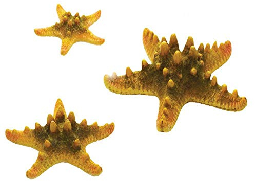 biOrb Seestern Set 3, gelb - 3-teilige Aquariums-Dekoration, Deko in Form von dreiknotigen Walzen-Seesternen | Zubehör fürs Aquarium-Becken