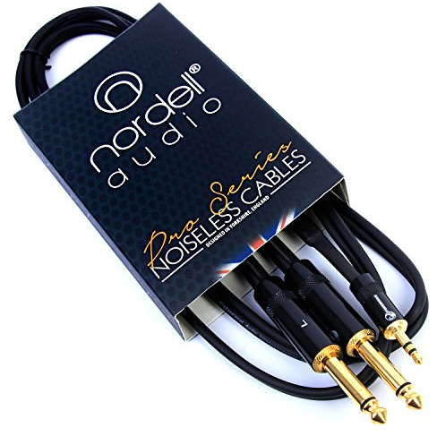 2 x 1/4 inch Jack to 3.5mm Stereo Mini Jack Lead Cable 1.5m 5ft