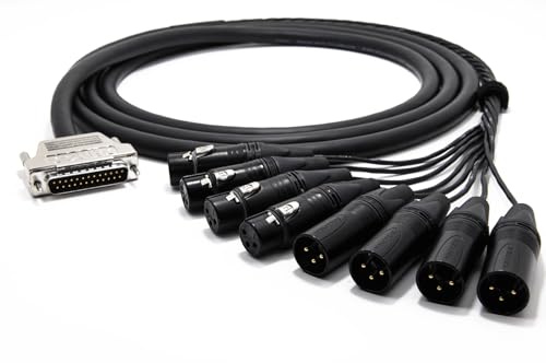 enoaudio Mogami 3162 8 Multicore Digital Kabel AES/EBU 110 Ohm Breakout | Gold D-Sub 25 - Neutrik XLR | HiFi, kompatibel mit Yamaha Pinout, 7,0 m