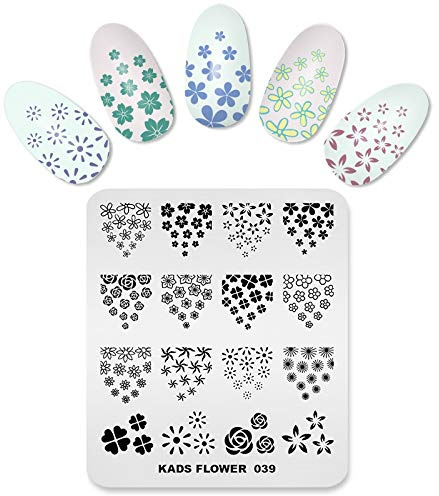 KADS Nail Stamping Plate Flower Nature Nail Art Stamp Template DIY Image Template Manicure Stamping Plate Stencil Tools (FL039)