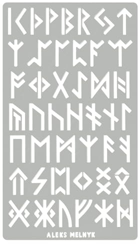 Aleks Melnyk #35 Elder Futhark Runen, Brandmalkolben Schablonen Vikings, Stencil Metall, Runen Orakel, Vorlagen für Painting, Klein Buchstaben, Alphabet, 1 Stück, Pyrography, Gravur Schablonen