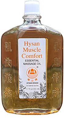 Hysan Muscle Comfort Essential Massage Oil, 100% Licensed Natural Massage Oil Herbal Ingredients: Trusted & Approved Formula, Sore Muscles, Aches, Pains & Tissue Repair - 50ml