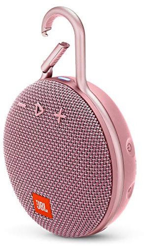 JBL Clip 3 Enceinte Bluetooth étanche, durable et portable - Jusqu'à 10 heures de lecture - Comprend un haut-parleur antibruit et un streaming sans fil (Rose poudré)