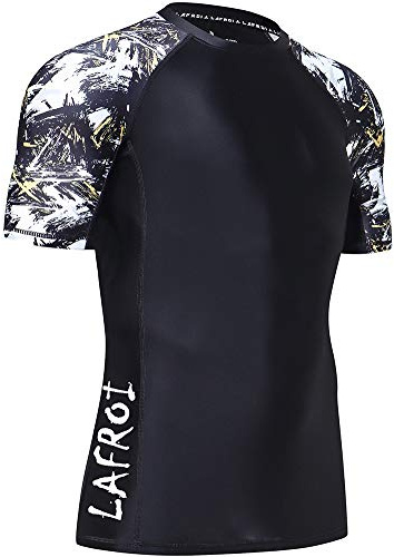 LAFROI Kortärmad UPF 50+ underställ skins kompression utslag skydd för män Swipes Size MD