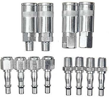TuToy 12 Stücke 1/4 Bsp Luftleitung Schlauchleitungen Armaturen Kupplungen Schnellverschluss Stecker Buchse