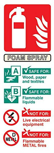 Schild, Schaumlöscher, Sav, Außenhöhe 200 mm, Außenbreite 75 mm, Schildfarbe Mehrfach, Schilderlegende Feuerlöscher, Schildermaterial Vinyl, Schildertyp Feuerausrüstung, Persönlicher Schutz &