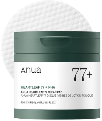 ANUA Heartleaf 77 Toner Pad 70 Sheets PHA Care Pad for Dead Skin Daily Toner Scrub Low pH