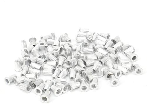 M8 Zugnietmuttern 100pcs Flat Vertikale und Vertikale Nietmuttern aus Aluminium mit Flachem Kopf WJ - 30045(M4*100 Stück), Nuss
