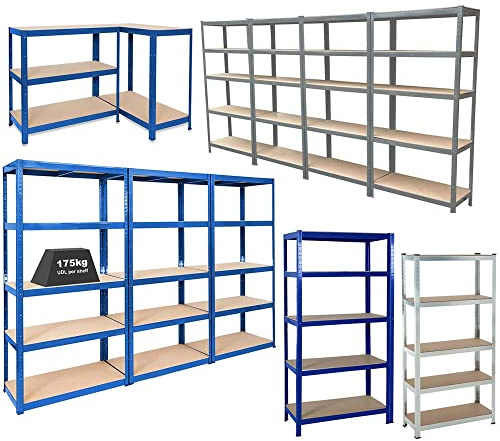 Regal, Regal und Aufbewahrung – 200 x 100 x 50 cm – Tragkraft bis 850 kg – 5 MDF-Platten – Höhe verstellbar – Lagereinheit für Lasten
