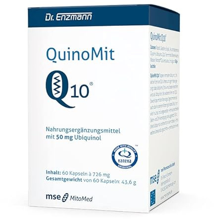 QuinoMit Ubiqinol Kaneka Coenzym Q10, 60 Kapseln á 50mg, hochdosiert, Made in Germany, Dr Enzmann