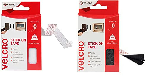 VELCRO® Brand | Stick On Tape | Cut-to-Length Strong Hook & Loop Self Adhesive Sticky Tape Perfect & Brand VEL60210 - Stick On Hook and Loop Fasteners | Perfect for Home or Office