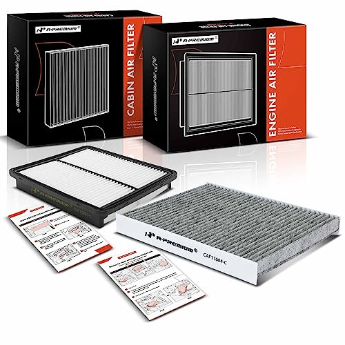 A-Premium 2-PC Engine & Cabin Air Filter with Activated Carbon Compatible with Kia Sorento 2011-2013 & Hyundai Santa Fe 2010-2011