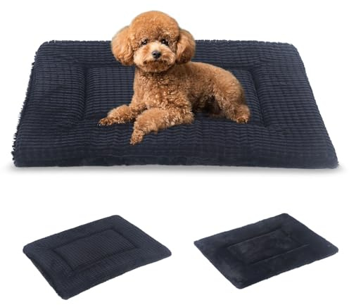 BVAGSS Orthopädisches Hundebett, Waschbar Hundekissen flauschig Hundematte, Umkehrbar Weiche und Warme Hundematte für klein mittel große Hunde XH079 (60x45x4cm,Dark Grey)