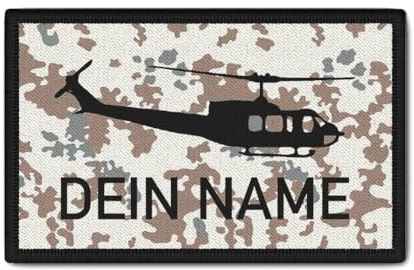 Copytec Patch personalisiert Wüstentarn Huey UH-1D Silhouette Hubschrauber #42395