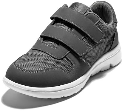 JOMIX Laufschuhe mit Klettverschluss Frühling Atmungsaktiv Turnschuhe Schnürer Sportschuhe Sneaker für Herren (Grau, 43 EU, SU9501)