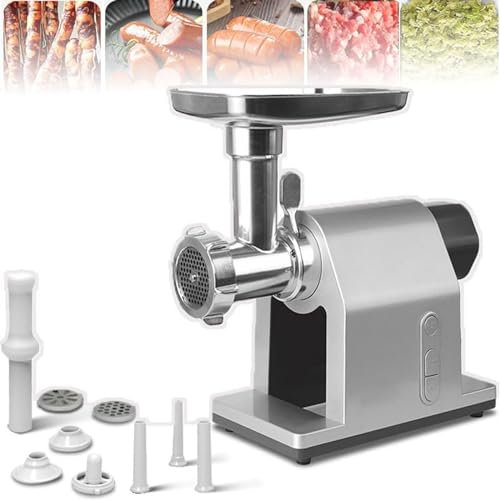 YOtat Tritacarne Elettrico 800 W, Tritacarne E Insaccatrice 3 in 1, 3 Lame in Metallo (3/5/7 Mm), Motore Tutto in Rame, Kit per Salsicce E Kubbe Incluso
