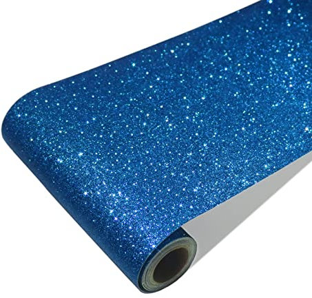 CRE8TIVE Papel Pintado Pared Purpurina Azul 20cm x 900cm Vinilo Adhesivo Muebles Tejido Papel Pared Autoadhesivo Papel Pintado Pared Dormitorio Decoracion Papel Vinilico Cocina Armario Escaleras