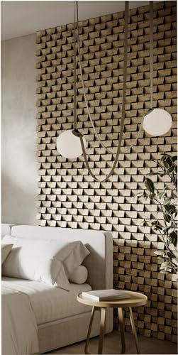 18er-Pack – Akustik-Lamellen-Wandstreifen | DIY-Wanddekoration | Nahtlose Optik | 3D-Mosaik-Wandpuzzle | Dekorativer Diffusor aus Holz (HDF) | Farbe:[ZARINA | Eiche]