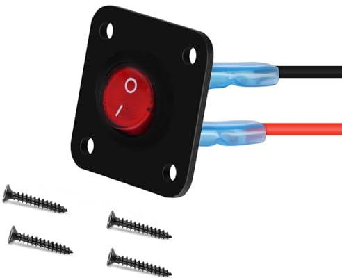 RUNCCI-YUN LED Kippschalter Rund, Runde Schalter, DC12V-24V 10A ON/OFF Wippschalter, 1 Gang Wippschalter Panel, Für Auto Boot, Haushaltsgeräten, Motorrädern, Schiffen Usw（Rot）