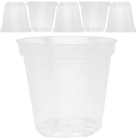 Toddmomy Transparente Pot de Fleurs 6 Pièces Ensemble De Fleurs avec Trous De Drainage Pots pour Orchidées en Clairs 15cm Idéal pour Plantes D'Intérieur Et D'Extérieur