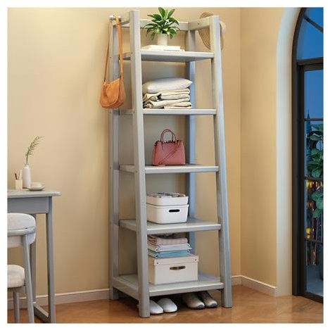 Scaffale a scala Libreria in Legno Scaffale con Scaletta a 5 Livelli, Libreria Aperta Autoportante da 67” Scaffale for Bagno Porta Piante for Ufficio Domestico, Soggiorno, Cucina, Camera da Letto Libr