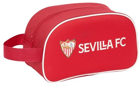 Safta SEVILLA FC - Skolväska för barn med handtag, barnväska, anpassningsbar till vagn, lätt att rengöra, bekväm och mångsidig, kvalitet och styrka, 26 x 12 x 15 cm, Röd röd, M, tillfällig