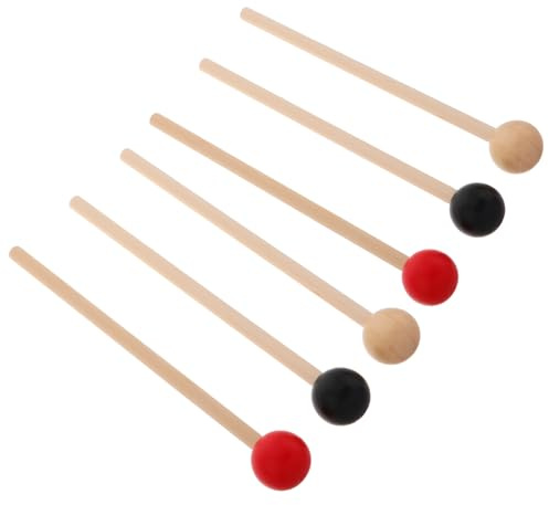 INOOMP 3paare Xylophonschlägel Aus Holz Percussion-sticks Mit Kurzem Griff Für Musiker Und Darsteller Instrumentenzubehör