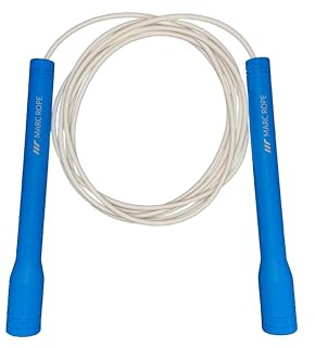 MARC ROPE Corda per Saltare Professionale AIR Rope 4.0 Manici Lunghi, PVC 4mm con Nucleo in Nylon, Lunghezza 3mt Regolabile per Cardio, Freestyle, Double Unders, CrossFit (Deep (Blu))