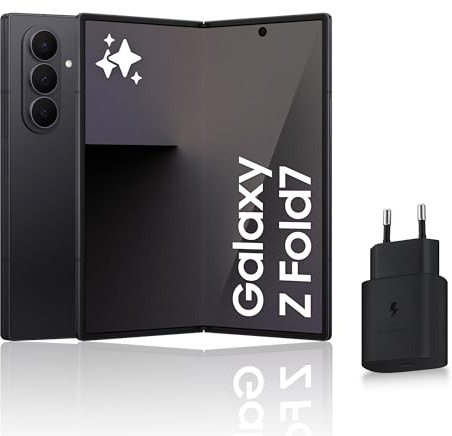 Samsung Galaxy Z Fold7, Smartphone Android 5G avec Galaxy AI, 256 Go, Chargeur Secteur Rapide 25W Inclus, Smartphone déverrouillé, Noir Absolu, Version FR