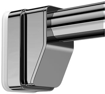 Gardinenstange ohne Bohren für Gartenpavillon, Teleskopstange 40-500cm, Spannstange zum klemmen, Ø33mm Edelstahl Vorhangstange Klemmstange, Duschvorhangstange für Wohnzimmer Badezimmer(Grau,410-500cm)