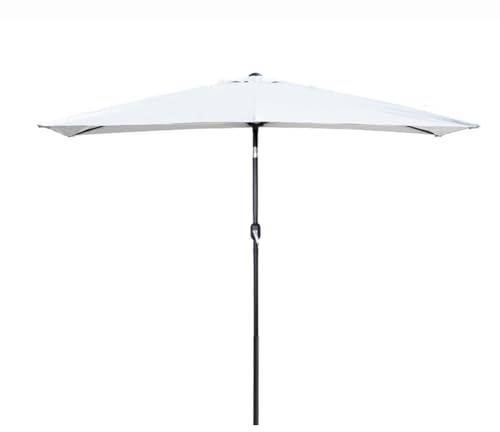 CAFIEDR Parasol rectangulaire d'extérieur, Grand Parasol de marché avec manivelle, Parasol pour Jardin, pelouse, Plage, Piscine, terrasse, arrière-Cour(White 8.2x4.2FT)