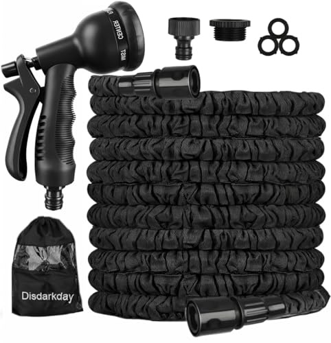 Garden Hose Pipe, Expandable Hosepipes for Garden| Lightweight Water Hose with 8 Functions Hose Spray Gun and 1/2, 3/4 Connector for Gardening Washing, 100FT