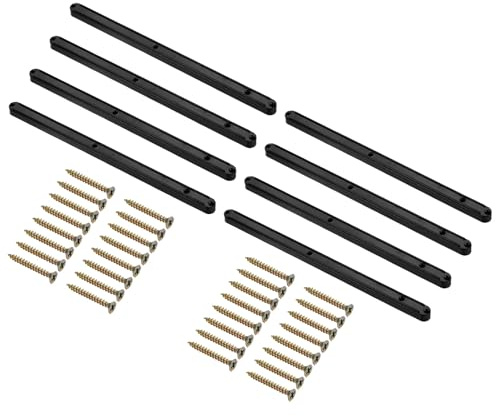 sourcing map Drawer Slides, 12Set 300mm - Plastic Drawer Rails with Screw, Side Mounted Grooved Guide Rail for Cabinet Bedside Table Wardrobe Dresser (Black)