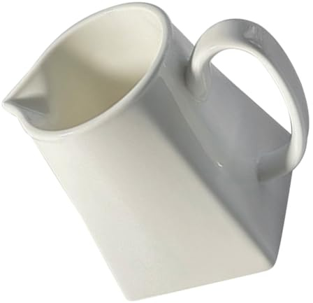 BESPORTBLE Petit Pichet à Lait en Porcelaine Blanche 230 Ml Bec Verseur, Mini Pot à Sauce Céramique pour Café, Thé et Salade, Crémier pour Service à Table, Usage la Cuisine et Restauration