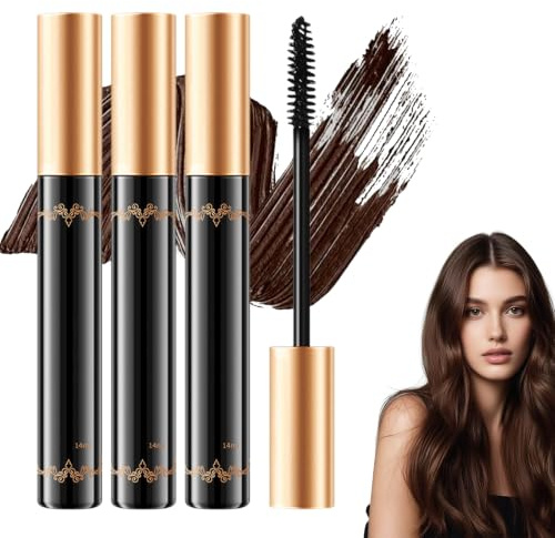 3er Pack Haarmascara Dunkelbraun, Haarfärbestift, Hair Concealer zur schnellen Abdeckung von weißen Haaren, kaschiert Haaransatz und Ansatz, gleichmäßiges Auftragen, trocken & nicht klebrig