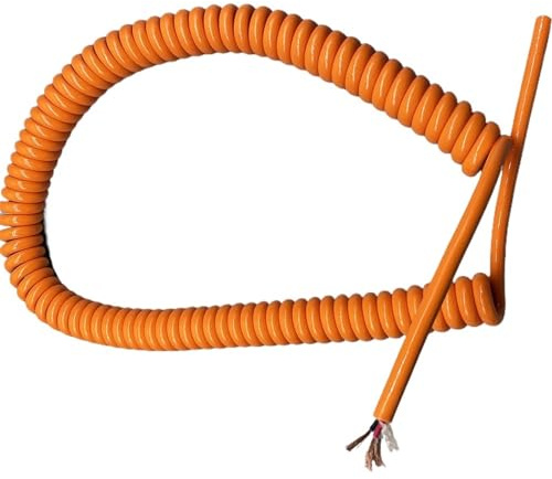 Spiralkabel, 3-kärnig 17AWG fjäderströmsladd LED-teleskopsladd oljebeständig syrefri kopparkabel for elektrisk utrustning(Stretch 10 Meter)