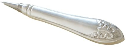 LOBERON Kugelschreiber Barry, silber | stilvoll verziert, dezentes Antik-Finish, Weihnachten, Geschenkidee, Messing