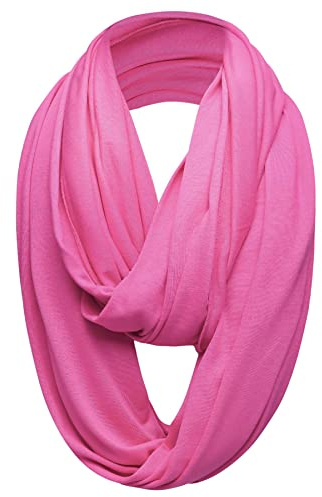 Basic Sense Cotton Rich Jersey Snood Scarf Plain Long Tube Neck Warmer for Unisex