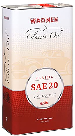WAGNER Classic Motoröl SAE 20/SAE 20W20 unlegiert | API SA - Motoröle Für Autos, Motorrad & Oldtimer ohne Hauptstrom-Ölfilter | Oxidationsstabil, Metallschonend & Temperaturbeständig | 5 Liter