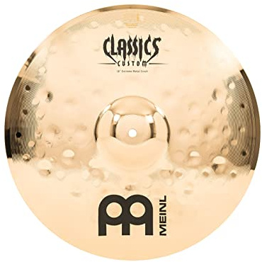 Meinl Cymbals Classics Custom Extreme Metal Plato Crash de 16 pulgadas (40,64cm) Platillos de Batería - Bronce B12, Acabado Brillante (CC16EMC-B)