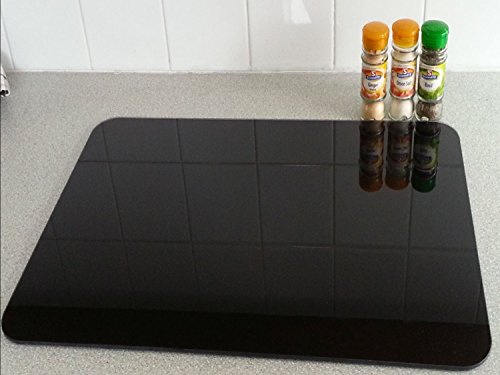 Black Smooth & Flat Float Glass Worktop Saver - 50 x 40cm by Pearl Glass