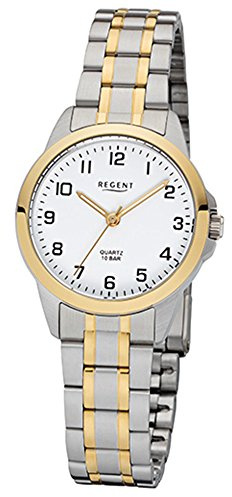 Regent Damen Analog Quarz Uhr mit Edelstahl Armband 12230659