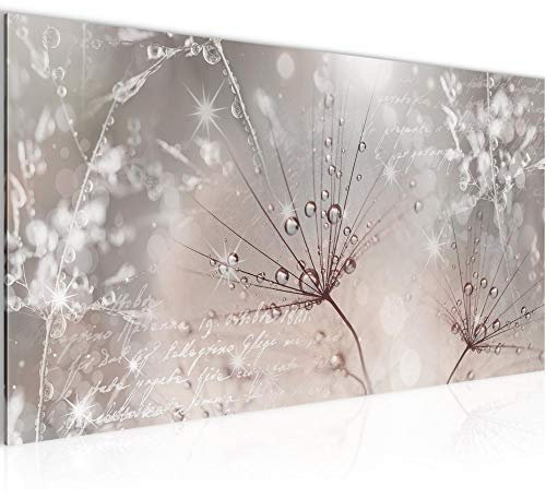 Runa Art Cuadro Decorativo Diente León 1 Parte Moderno Cuadro Lienzo no Tejido para Sala Flor Prado Rosa Gris 205512b