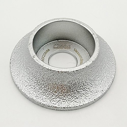 DIATOOL Meule Diamantée Sous Vide Brasé Demi-bullnose Edge Profile pour Pierre Fraise Profilée Grain 60 Diamètre 75MM (Hauteur du diamant 20mm)
