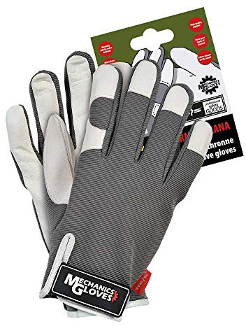Reis RMC-TUCANA_XL Mechanics Gloves skyddshandskar, gråvit, XL-storlek, 12 stycken