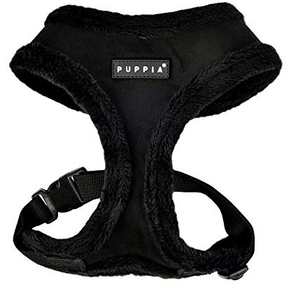 Puppia Hundegeschirr für kleine und mittelgroße Hunde - Terry Harness A - verstellbar und komfortabel Puppia Terry Harness A Schwarz XL